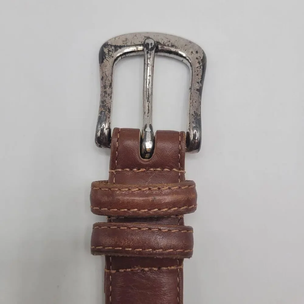 VTG Coach Belt Mens 30 Brown Leather English Bridle Dress Silver Buckle USA 5900